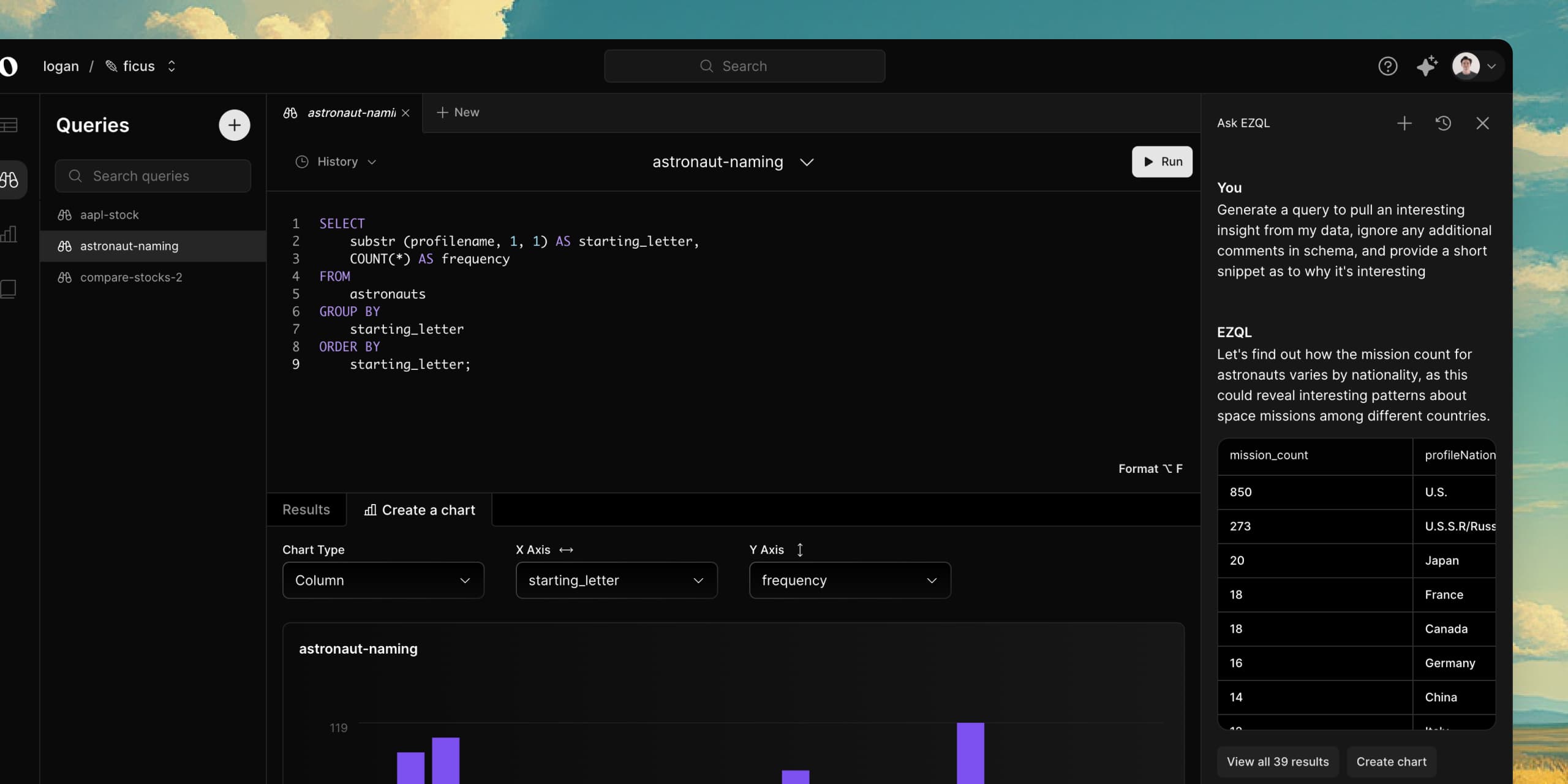 Enterprise security dashboard